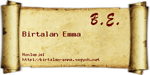 Birtalan Emma névjegykártya